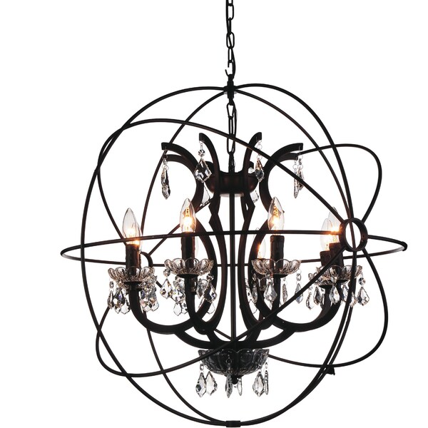 Cwi Lighting Campechia 8 Light Up Chandelier With Brown Finish 5465P28DB-8 - main